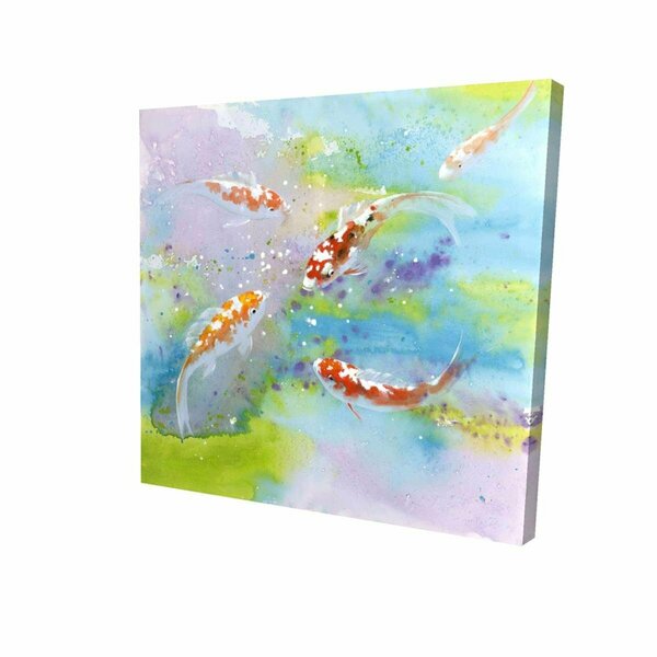 Fondo 16 x 16 in. Four Koi Fish Swimming-Print on Canvas FO2789239